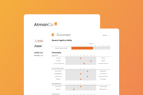 Sample Psychometric Test Report Atmanco 9590